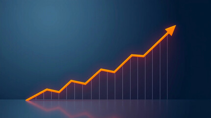 A digital graph or chart showing a steep upward trajectory, symbolizing business growth driven by innovation