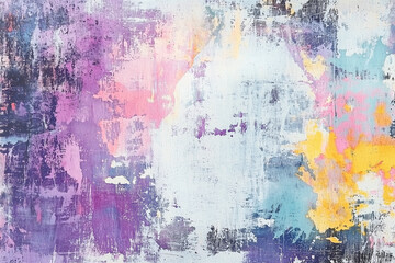 Abstract wall art with vibrant colors and textured paint layers