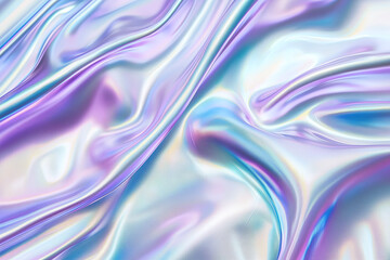 Obraz premium Holographic light shimmer background with smooth transitions and vibrant colors. This iridescent fabric creates mesmerizing visual effect, perfect for various design projects