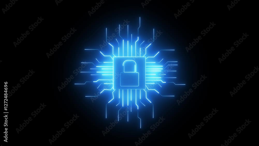 Poster artificial intelligence circuit line style. machine learning design. smart network digital technolog