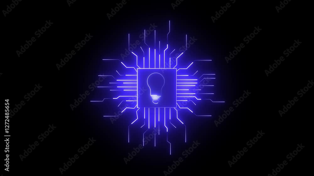 Aufkleber artificial intelligence circuit line style. machine learning design. smart network digital technolog