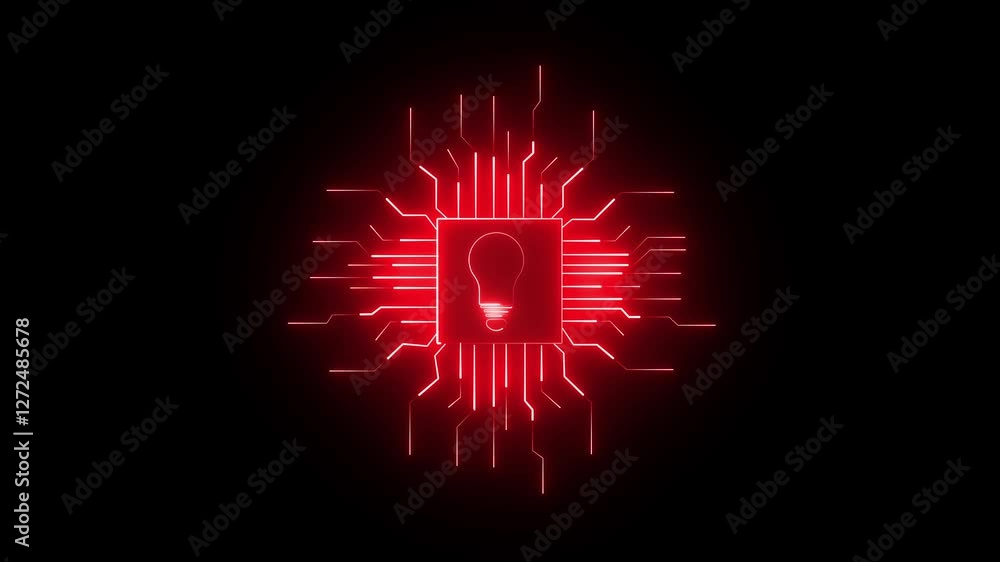 Poster artificial intelligence circuit line style. machine learning design. smart network digital technolog