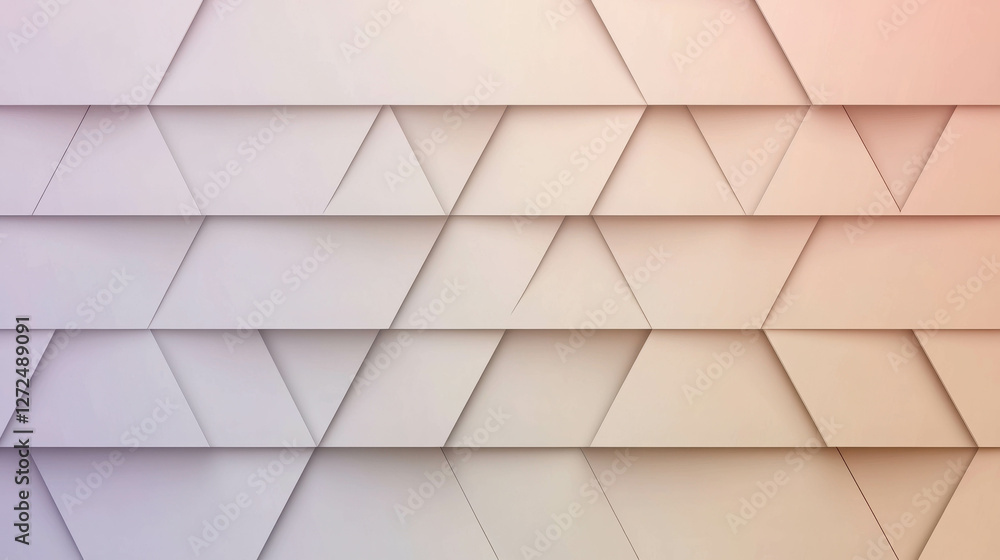Aufkleber elegant pastel geometric background with layered triangles in soft tones and textured design