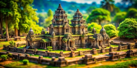 Obraz premium Miniature Angkor Thom Temple, Cambodia: Tilt-Shift Fantasy