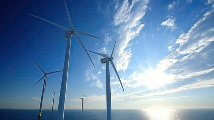 Offshore Wind Turbines Generating Clean Energy