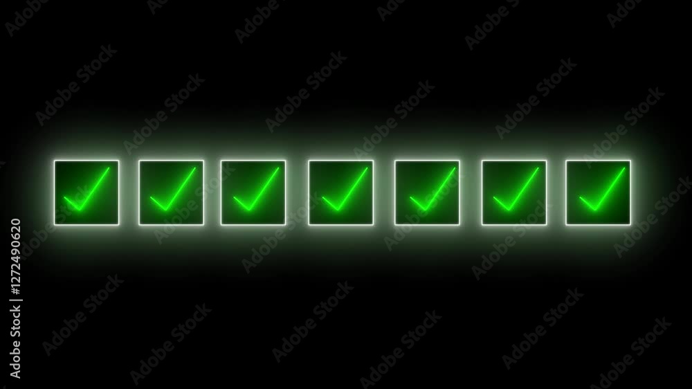 Poster businessman hand touching to tick correct sign mark on checkbox from checklist ,outline neon verifie