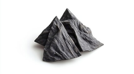 Naklejka premium Abstract Geometric Mountains in Dark Texture on White Background