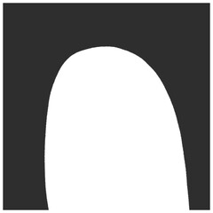 Hand drawn black and white doorway shape with minimal abstract design for modern digital artwork