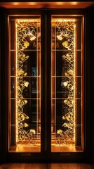 Sleek Stylish Wardrobe Design with Glass Doors and Elegant Lighting