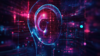 Obraz premium Digital Mind: Exploring the Abstract Visualization of Consciousness in the Digital Age