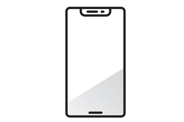 シンプルなスマートフォンの白黒アイコン