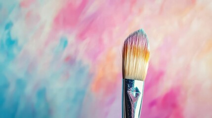 Fototapeta premium Delicate Brush on Soft Blurred Background in Pastel Shades