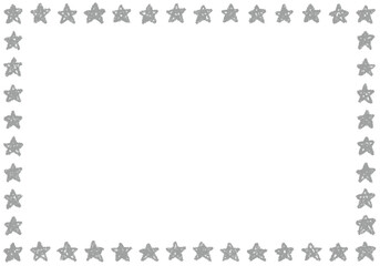 手描きのクレヨン素材　背景　星のフレーム