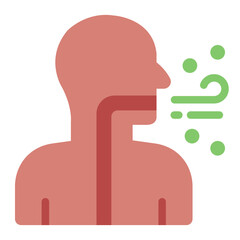 Coughing flat icon emphasizing healthcare and medical awareness related to smoking