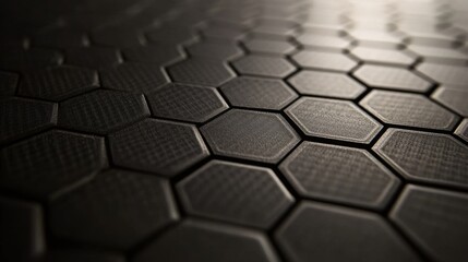 Abstract hexagonal pattern. Dark, textured surface. Geometric background. Ideal for modern designs.