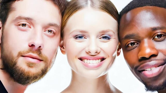 diversity portrait face friend youth interracial modern