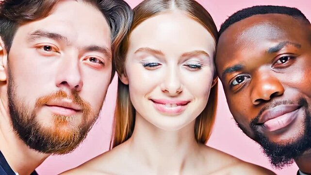 modern love face design diversity interracial lover