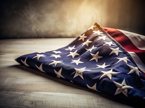Minimalist Happy Veterans Day American Flag Stock Photo