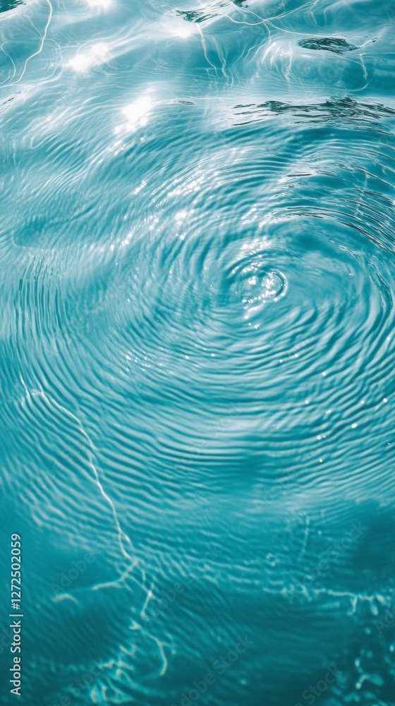 Poster soft sunlight glimmers off the surface of tranquil turquoise waters, where gentle ripples form capti