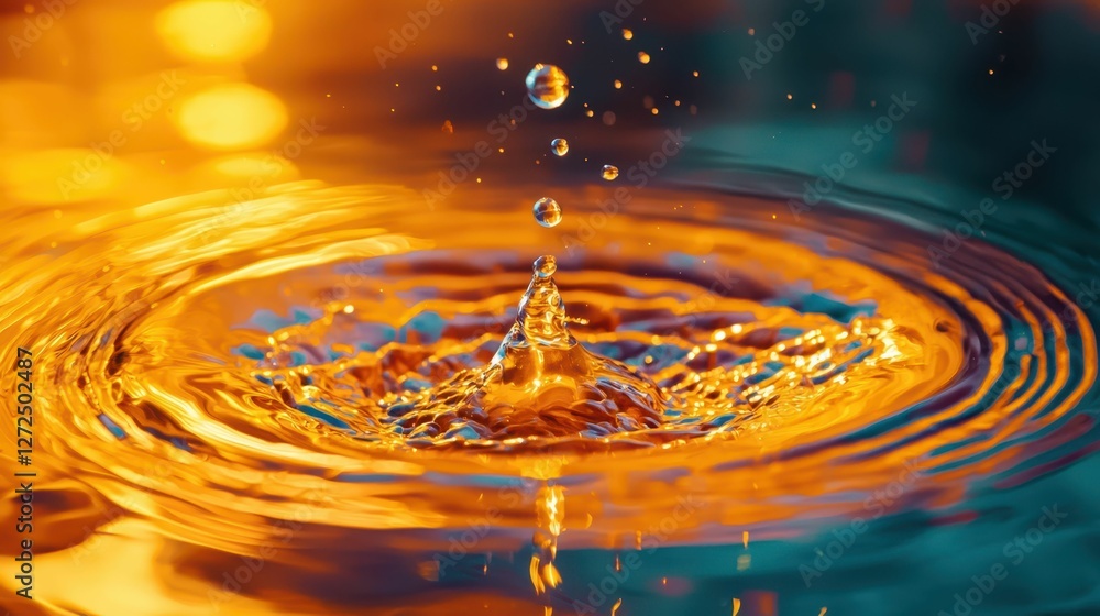 Poster vibrant liquid splash captured in slow motion with bokeh effect