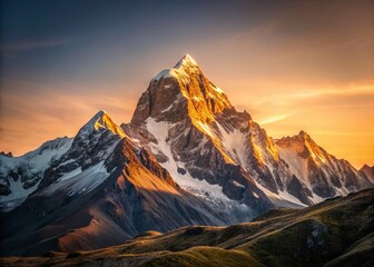 Fototapeta premium Minimalist Peruvian Andes Mountain Landscape: Sunrise Over Majestic Peaks