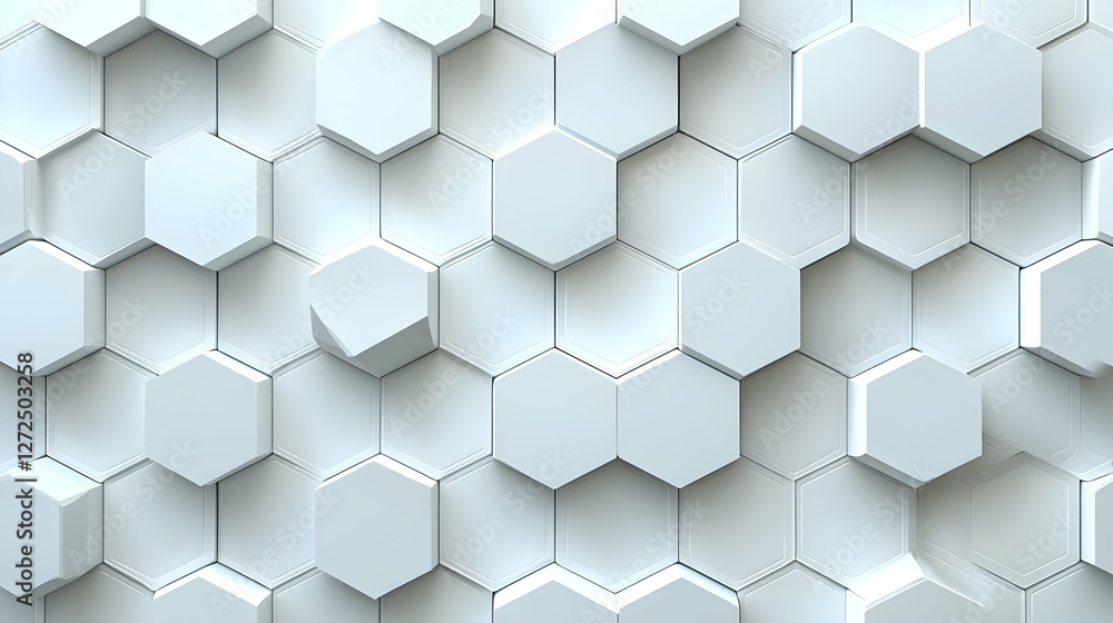 Poster abstract white hexagon pattern background