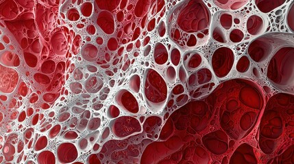 Abstract Representation of Tissue Structure in Red and White Colors