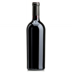 Elegant Dark Red Wine Bottle with Black Cap Designed for Fine Dining and Celebrations