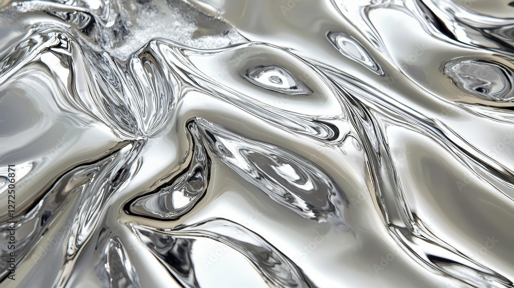 Aufkleber artistic display of liquid silver with dynamic splashes and reflections