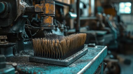 Industrial Brush for Automotive Cleaning in Workshop Environment