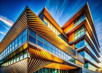 Fototapeta premium Modern Architecture Go Game Board Design, Abstract Building Facade, Geometric Patterns