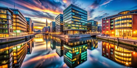 Obraz premium Modern Architecture, Hamburg Hafencity Portrait Photography