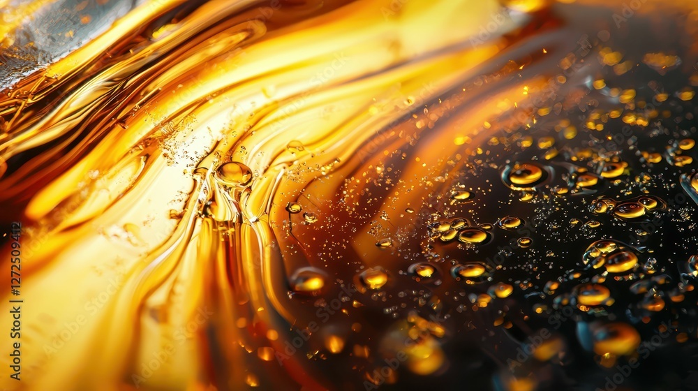 Poster ultra detailed macro shot of fluid patterns and droplets