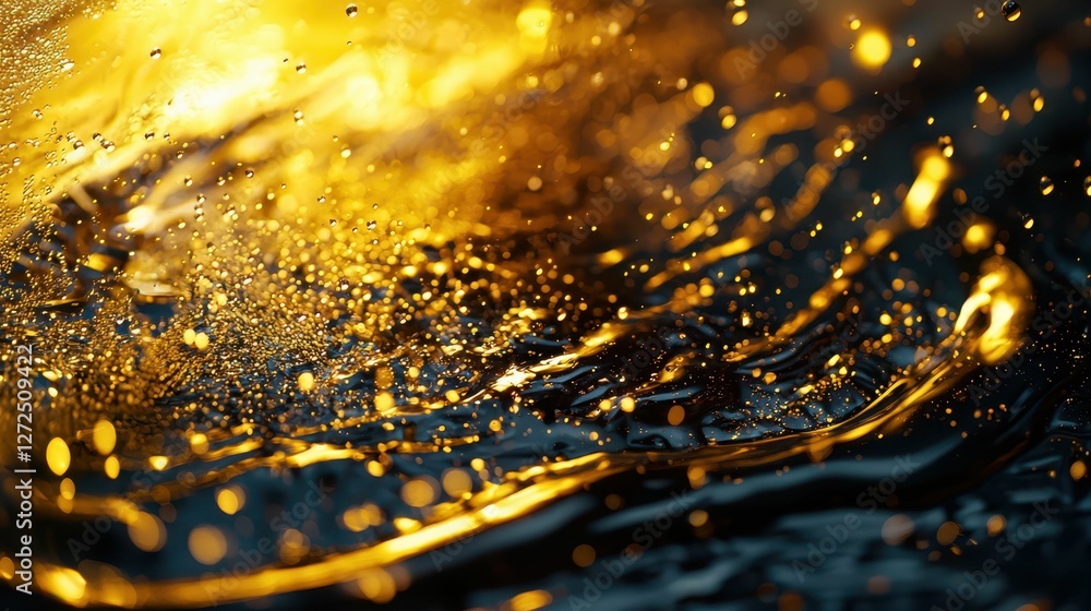 Poster ultra detailed macro shot of abstract water texture with bokeh
