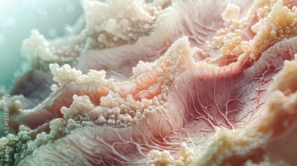 Poster surreal artistic rendering of tissue layers in intricate detail