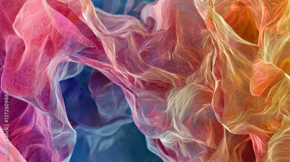 Poster abstract artistic visualization of tissue in colorful geometric forms