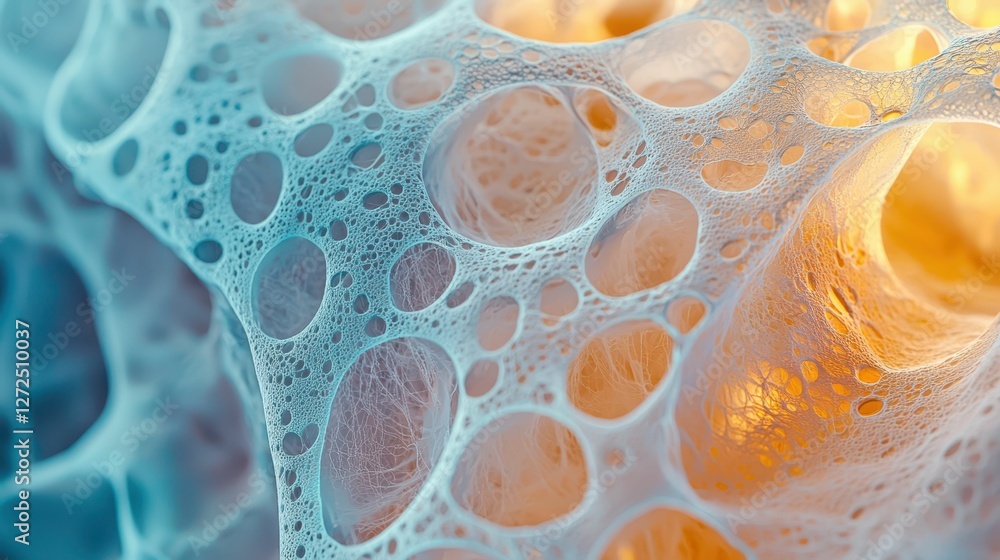 Aufkleber close-up of transparent tissue layers revealing intricate patterns