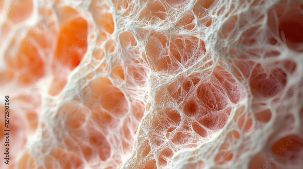 Poster detailed close-up study of fibrous tissue with intricate patterns