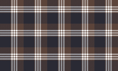 Seamless plaid pattern, navy blue, brown, white, suitable for designing clothes such as skirts, pants, giving a classic and elegant look.