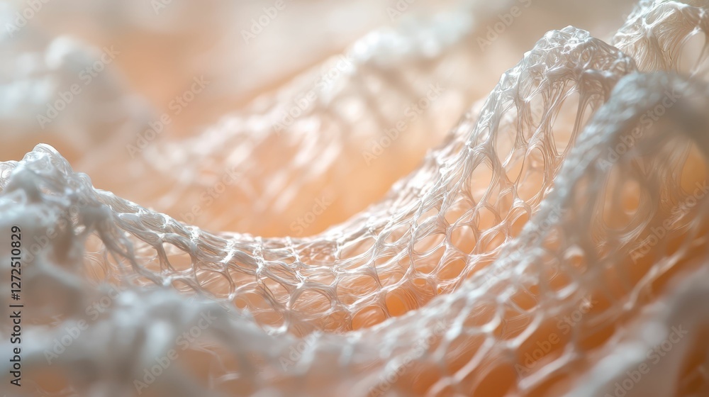 Poster elegant close-up of intricate tissue fibers in soft textures