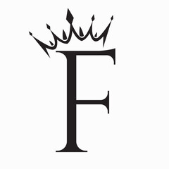 Fototapeta premium Initial Letter F Crown Logo Concept For Fashion and Beauty Symbol Vector Template
