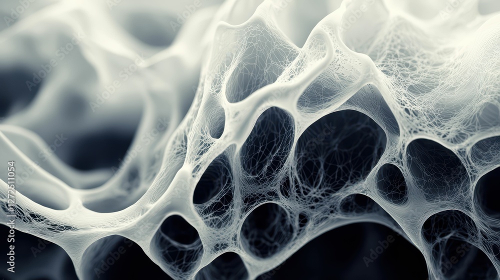 Poster elegant high contrast layered tissue structure in abstract form