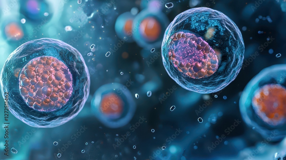 Aufkleber high resolution image of regenerating tissue cells under microscope