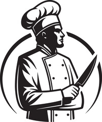 Chef silhouette vector illustration on white background