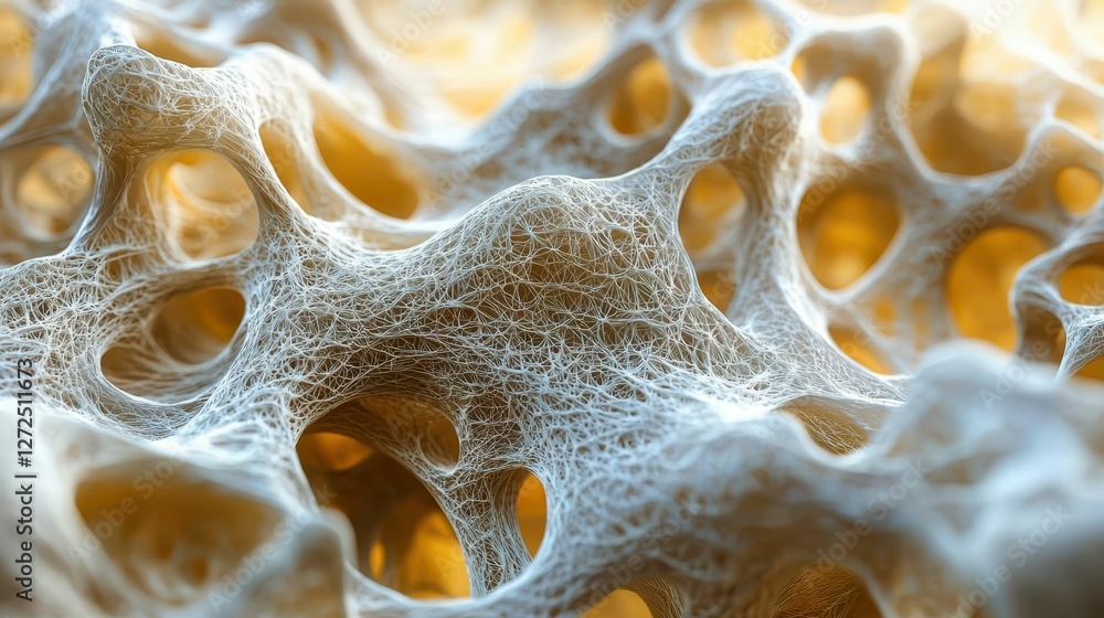 Poster intricate detail of dynamic fibrous tissue structure in close-up