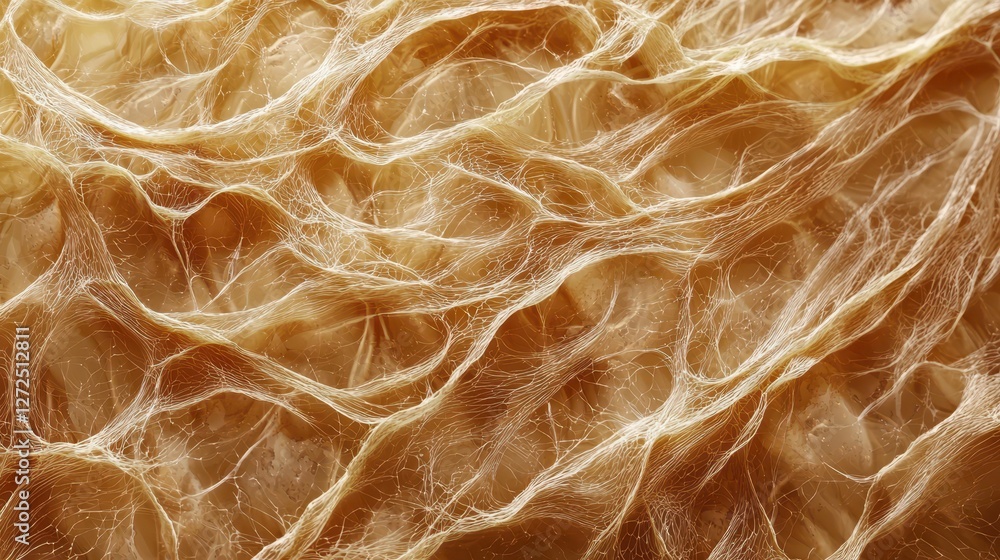 Poster realistic close-up of interlaced nerve tissue textures and patterns