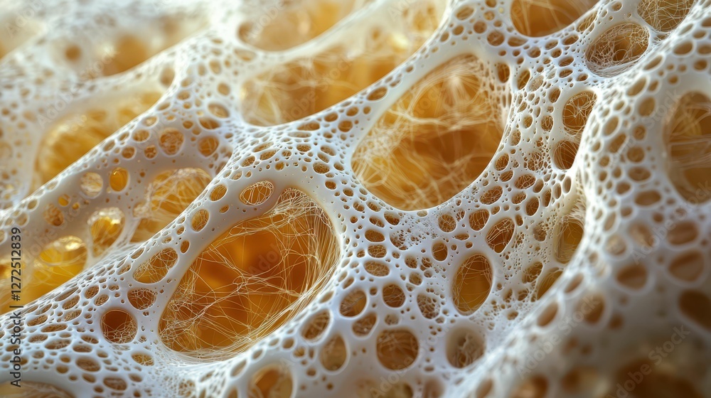Poster realistic close-up of interlaced nerve tissue showing complex structure