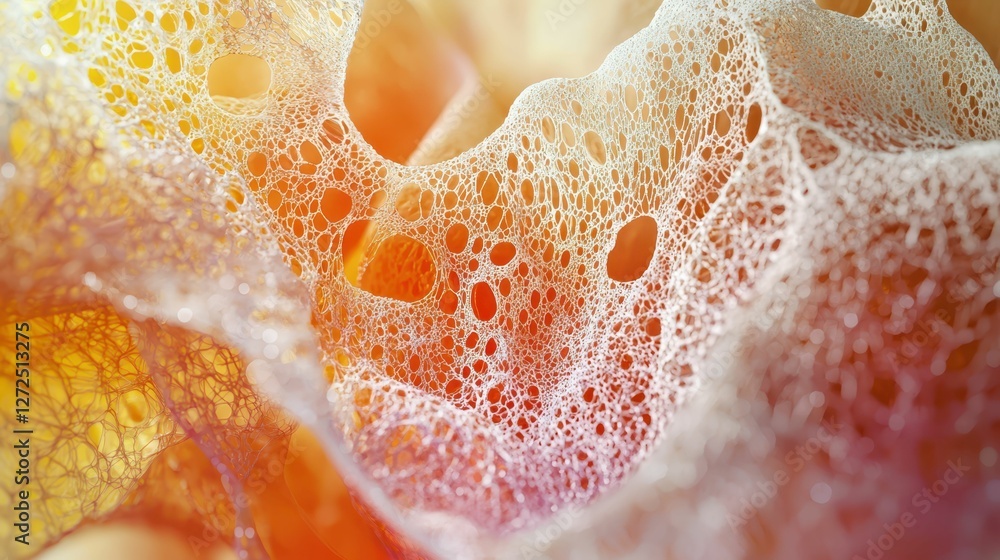 Aufkleber surreal macro of tissue textures merging with light and color