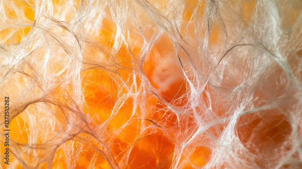 Poster surreal macro capture of merging tissue fibers in abstract form