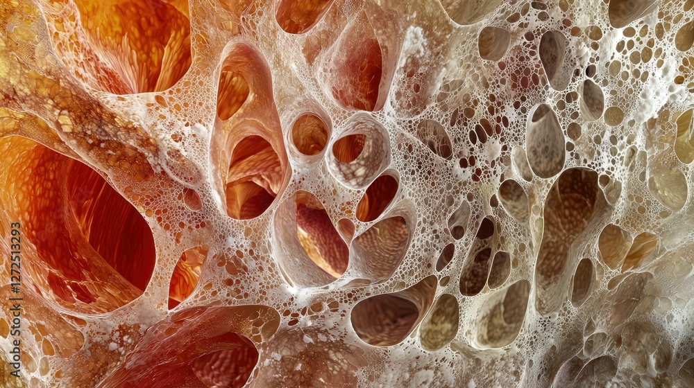 Poster surreal macro textures of merging tissue variations and patterns